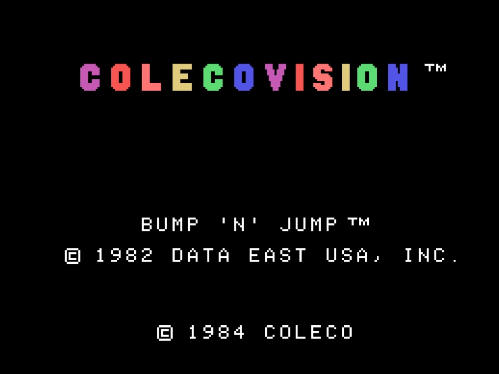 Title Screen of Bump 'N' Jump for Colecovision